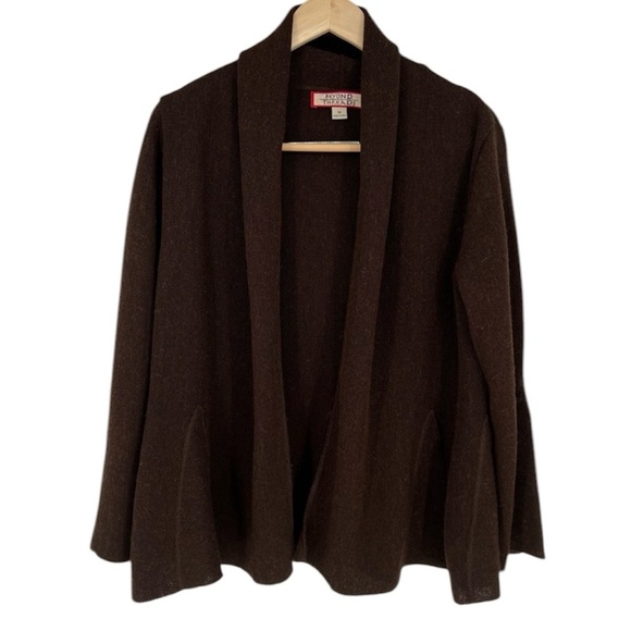 Beyond Threads Open‎ Cardigan Brown Wool Alpaca Blend - Picture 1 of 13
